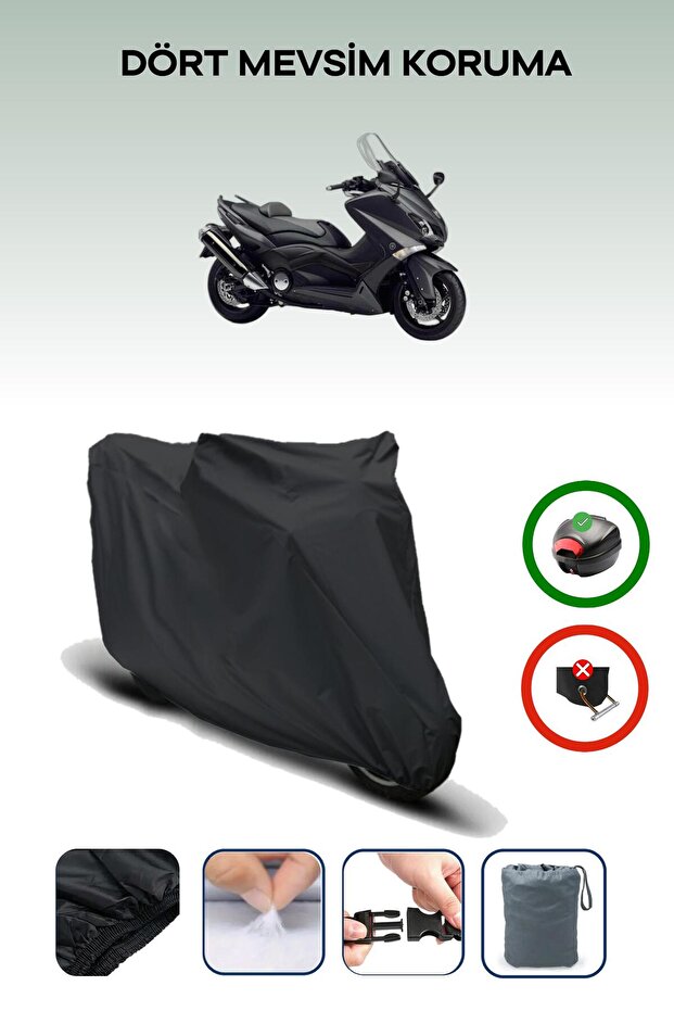 Black Rear Bag Compatible Yamaha Tmax 530 Compatible Motorcycle Canvas Motor Cover