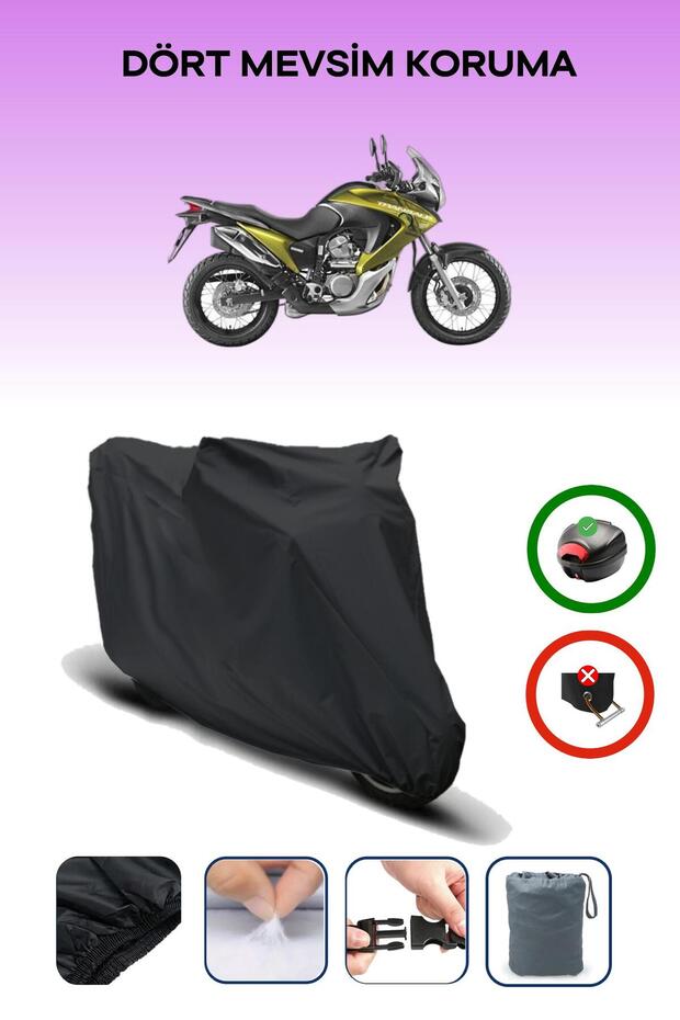 Black Rear Bag Compatible Honda XL 700 Transalp Compatible Motorcycle Canvas Motor Cover