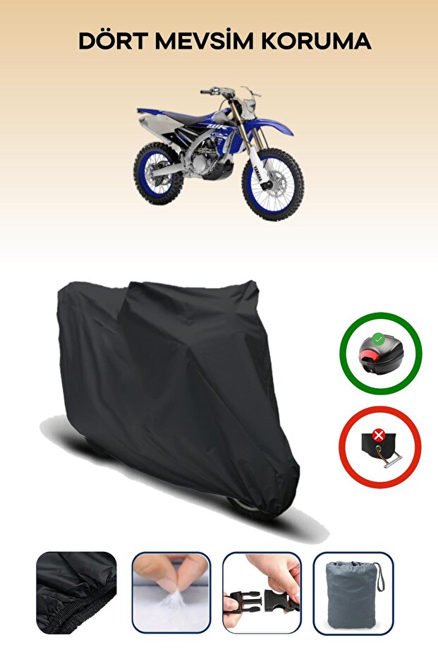 Black Rear Bag Compatible Yamaha Wr 450 F Compatible Motorcycle Canvas Motor Cover