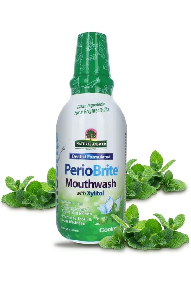 Answer PerioBrite Alcohol-Free Mouthwash, Cool Mint, 16-Fluid Ounce