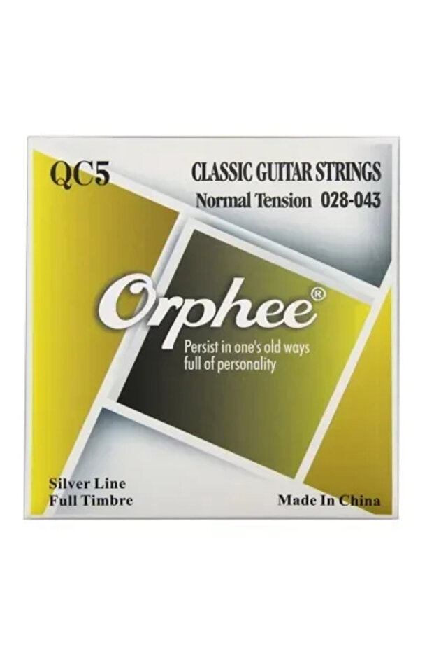 أوتار جيتار كلاسيكي من نوع QC5 Orphee، مصنوعة من النايلون المطلي بالفضة، مناسبة للمبتدئين والمحترفين