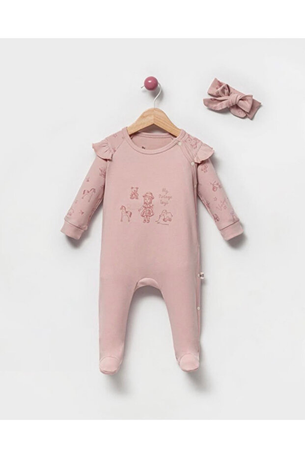 Cute Toy Side Snap Opening Baby Girl Romper