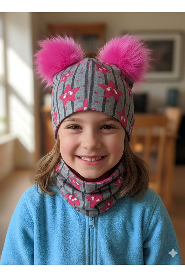 Çift kat penye bere boyunluk set - 1