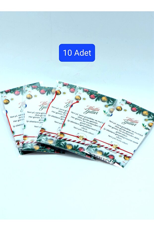 10 Pieces Gold Yildiz Bracelet and Martenitsa Set