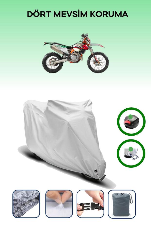حقيبة خلفية رمادية اللون ومتوافقة مع قماش المحرك المتوافق مع KTM 500 EXC