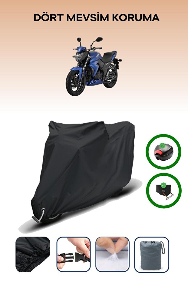 حقيبة خلفية من القماش المشمع للدراجات النارية باللون الأسود Sym Wolf Sb 250 Ni متوافقة