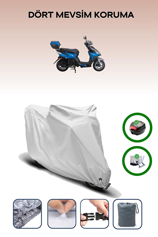 Gray Rear Bag and Lock Compatible Falcon Nitro 50 Compatible Motor Tarpaulin