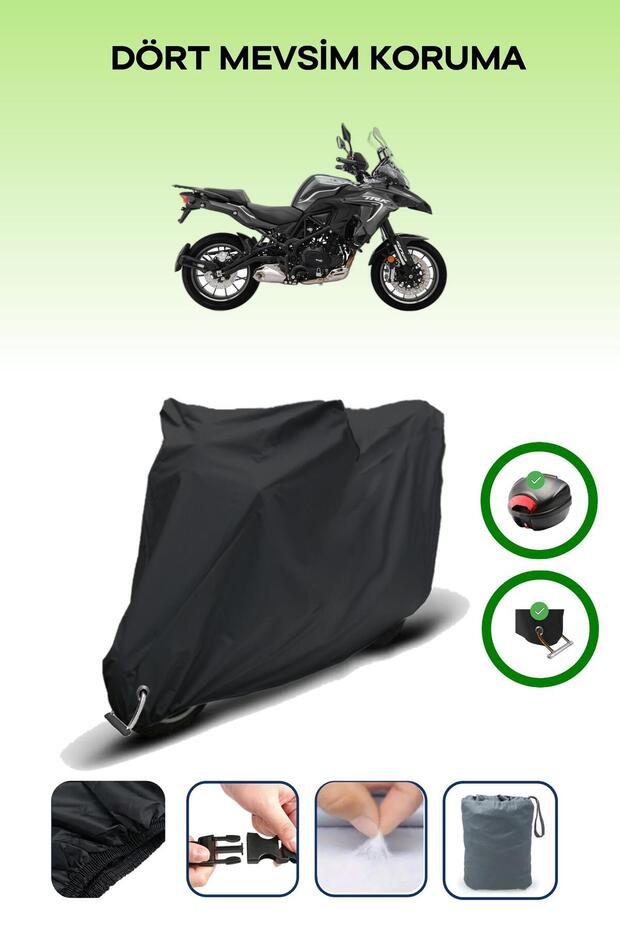Black Rear Bag and Lock Compatible Benelli Tnt 25 Compatible Motorcycle Tarpaulin