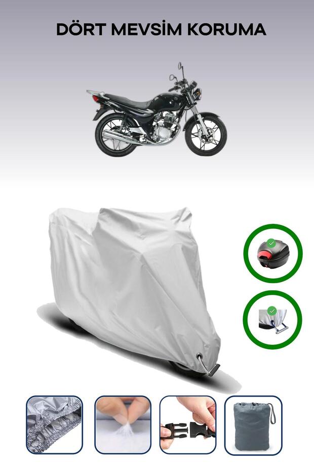 Gray Rear Bag and Lock Compatible Sym XS 125K Compatible Motor Tarpaulin
