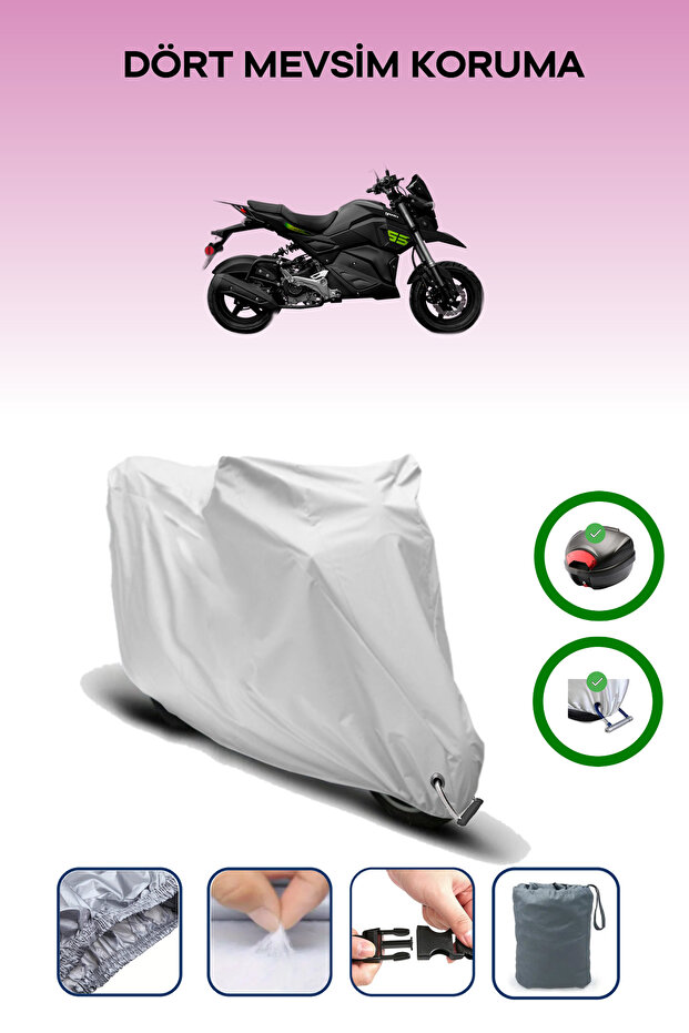 Gray Rear Bag and Lock Compatible Yuki Hammer 50 Compatible Motorcycle Cover