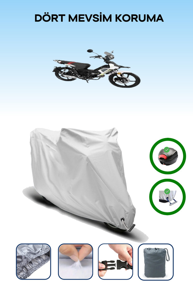 Gray Rear Bag and Lock Compatible Altai Tank S50 Compatible Motor Tarpaulin