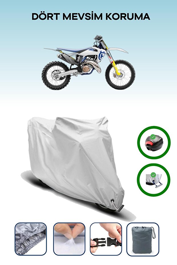 Gray Rear Bag and Lock Compatible Husqvarna Tc 50 Compatible Engine Tarpaulin