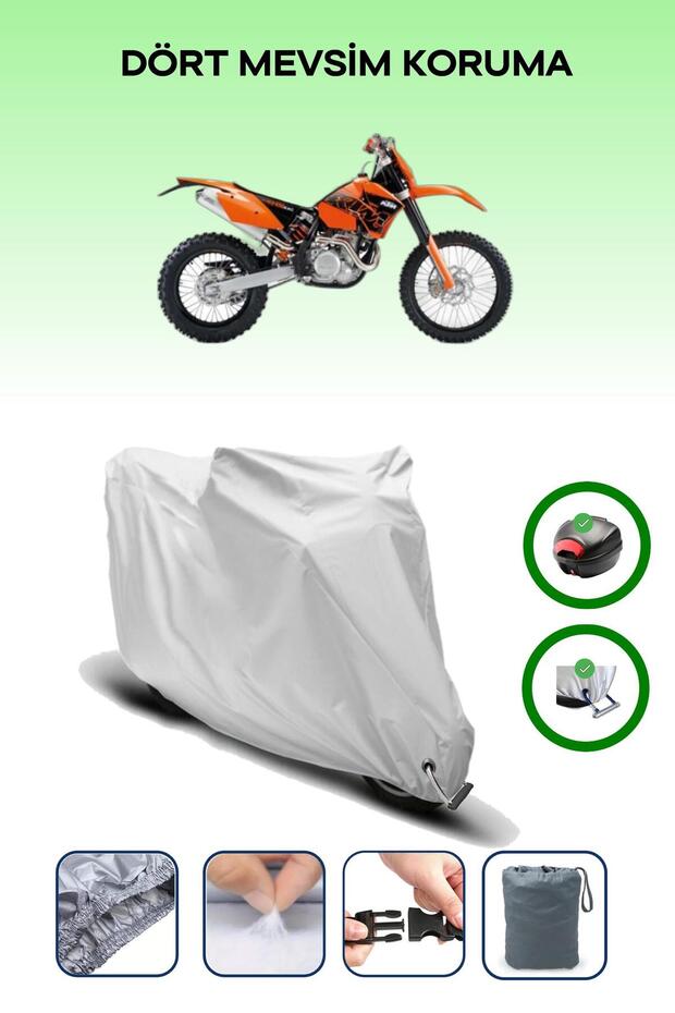 حقيبة خلفية رمادية اللون ومتوافقة مع قماش المحرك المتوافق مع KTM 450 EXC
