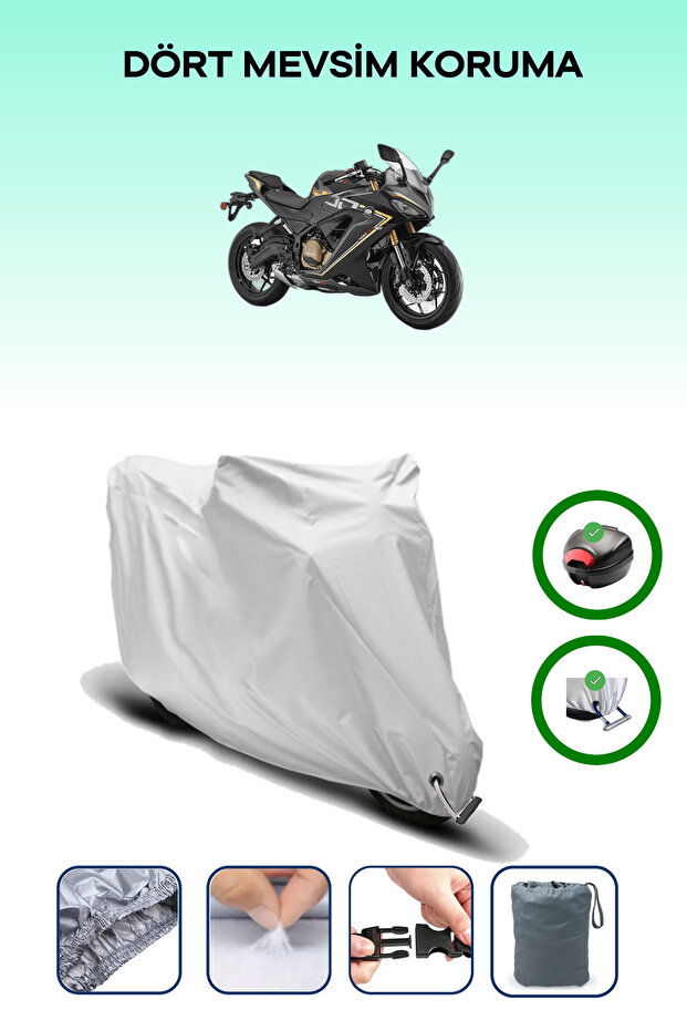 Gray Rear Bag and Lock Compatible Rks Srk400 Rr Compatible Motor Tarpaulin