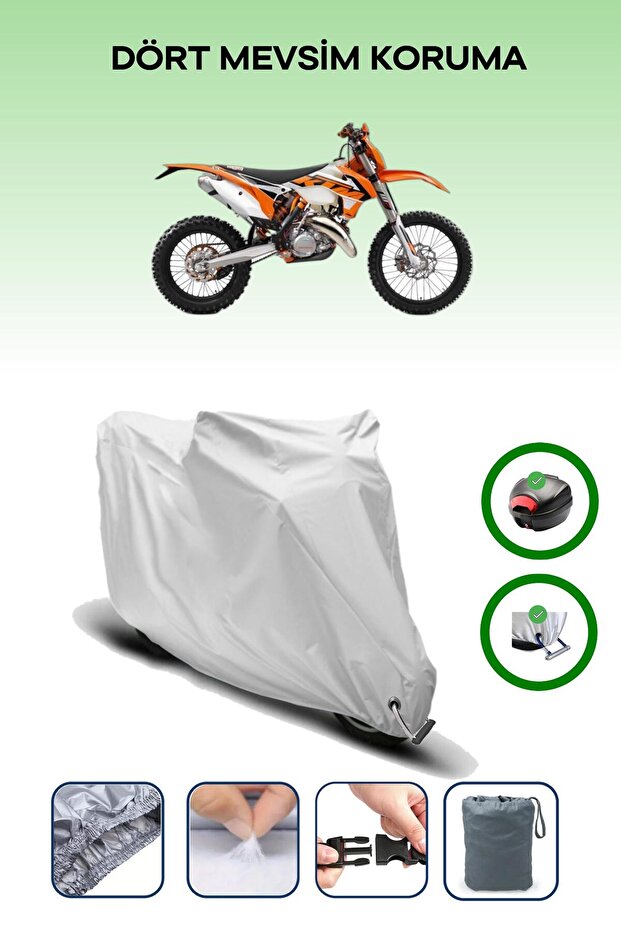 حقيبة خلفية رمادية اللون ومتوافقة مع قماش المحرك المتوافق مع KTM 125 EXC