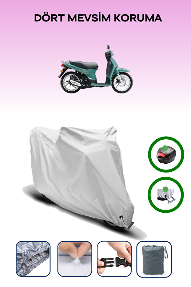 Gray Rear Bag and Lock Compatible Honda Sh 100 Compatible Motorcycle Tarpaulin