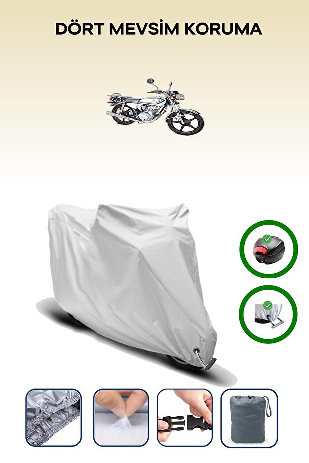 Gray Rear Bag and Lock Compatible Kuba Cg 50 Pro Ultra Compatible Motorcycle Cover