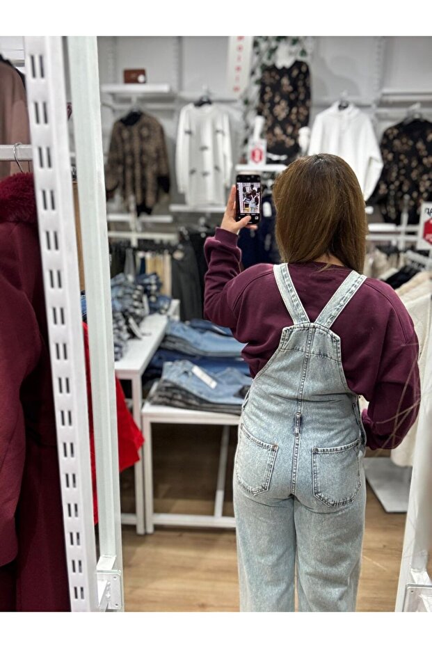 Denim Basic Salopet Tulum - 3