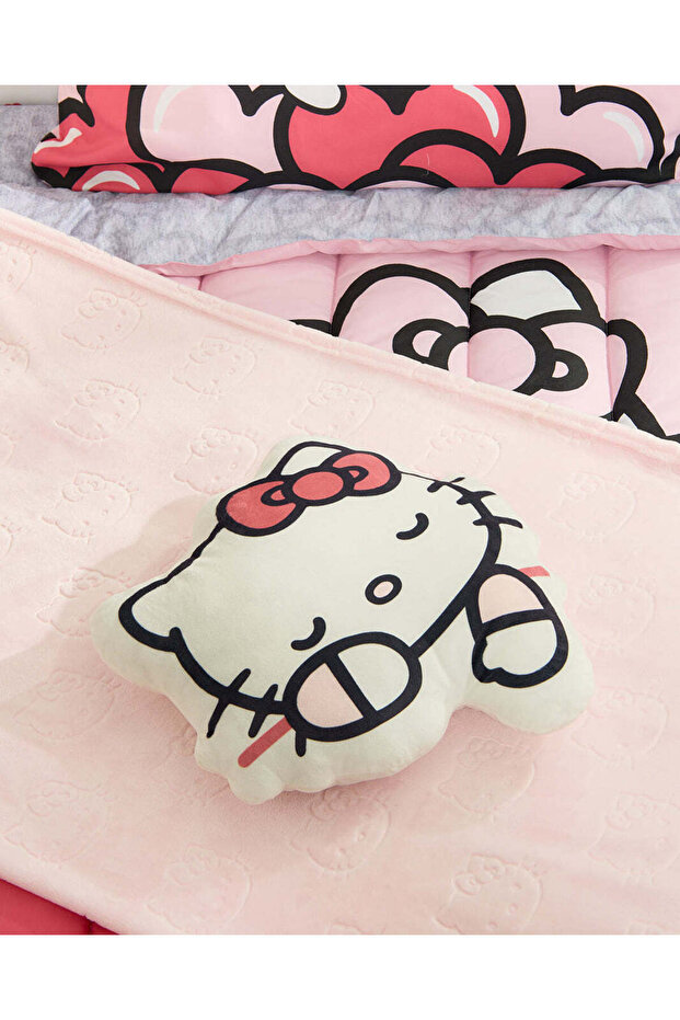 White Hello Kitty Printed Shaped Cushion