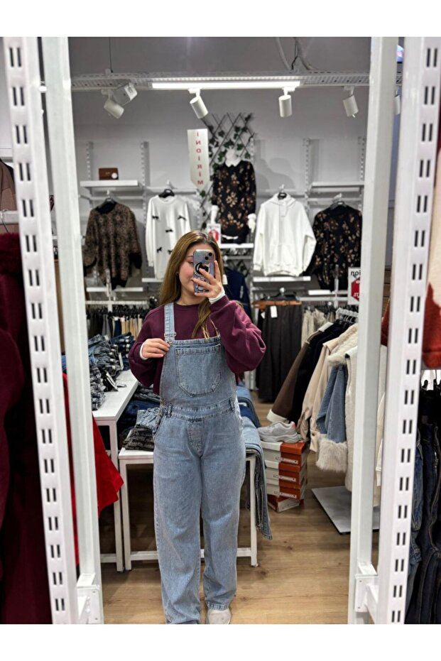 Denim Basic Salopet Tulum - 1