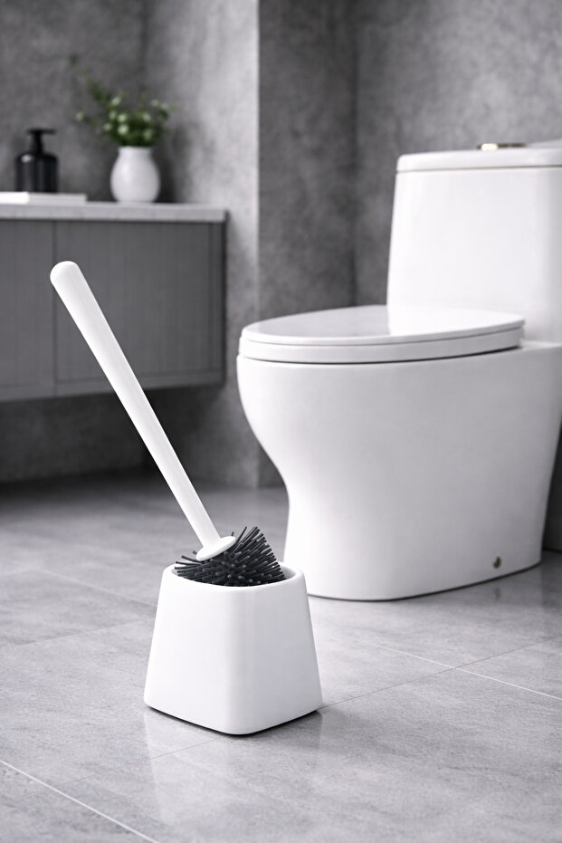 Modern Silicone Toilet Brush - Water Repellent and Dirt-Resistant Hygienic Toilet Bowl Brush - 2