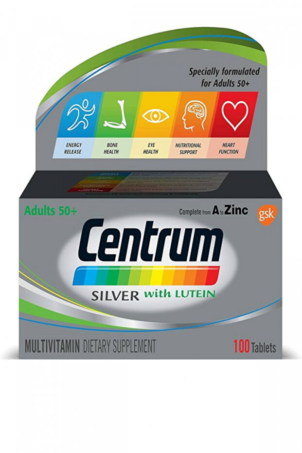 Silver with Lutein, 100 Tablets, Specially Formulated For Adults 50+