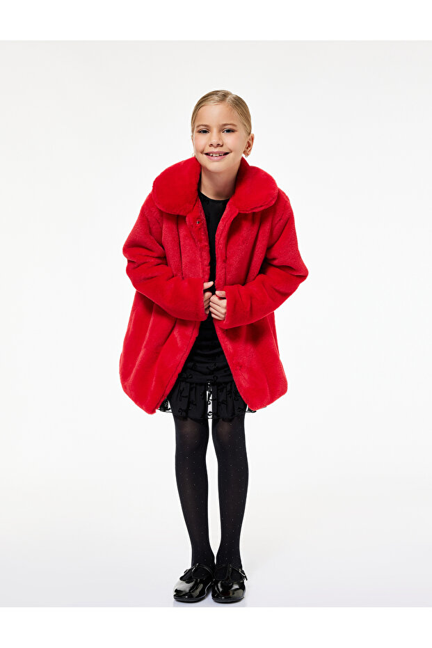 Long Sleeve Peter Pan collar Plush Coat
