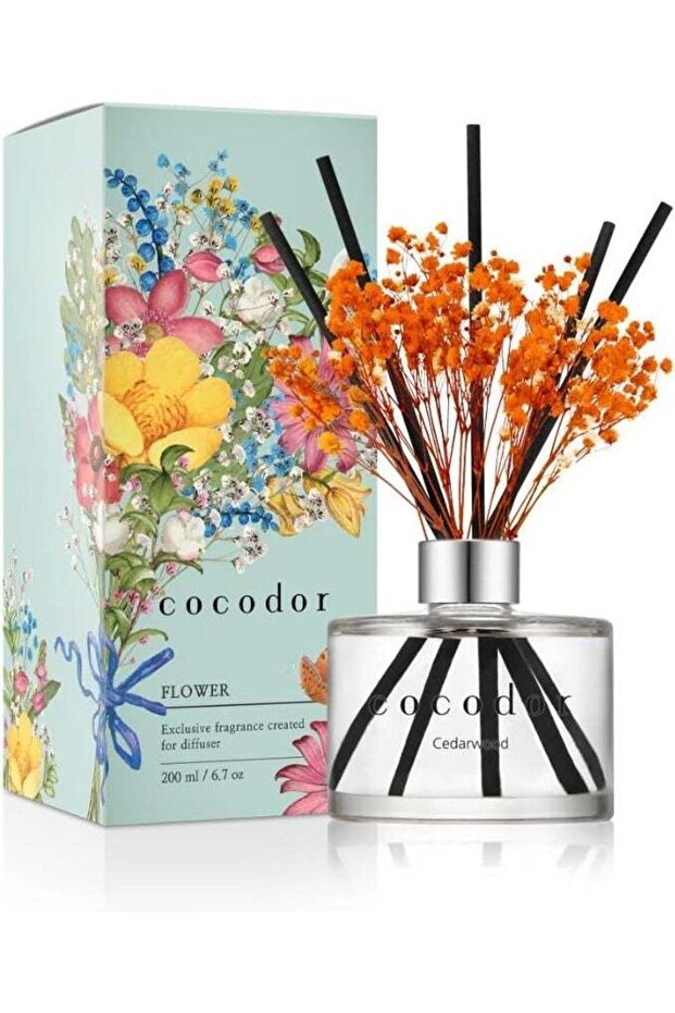 COCODOR Flower Reed Diffuser Set / 6.7oz /Scent Diffuser with Sticks Home Fragrance Reed Diffuser fo