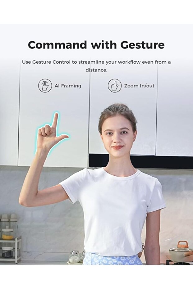 Meet 2-4K Webcam for PC, AI Frame and Auto Focus, Beauty Mode, 60 FPS, Webcam with Microphone - 4