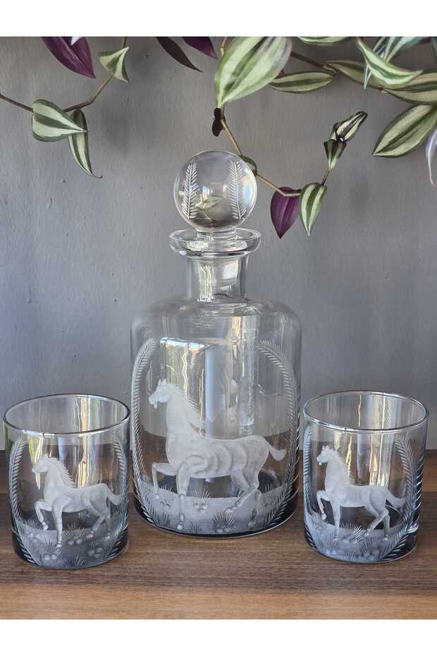 sanat - atlı 3 parça viski seti - 1