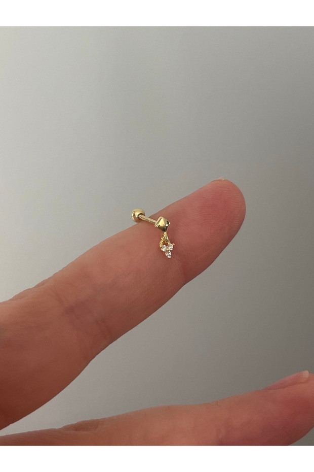 Minimal gümüş piercing - 2