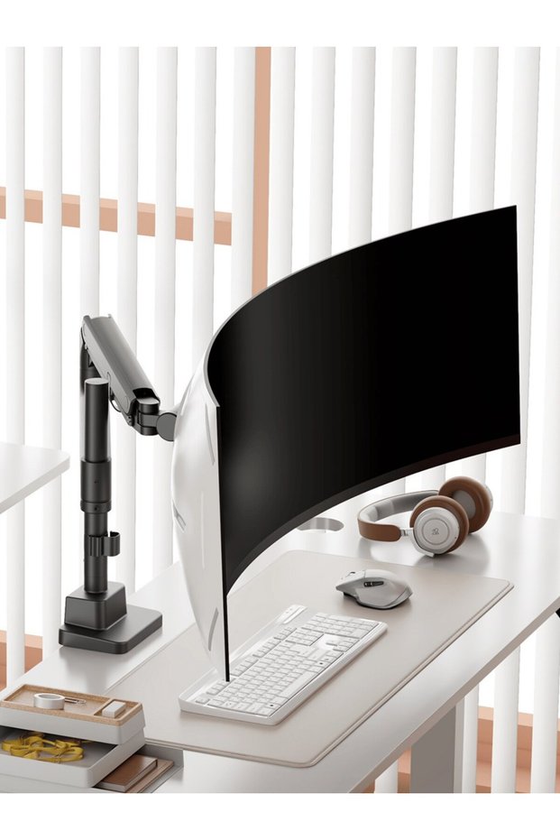 Gas Spring Monitor Arm Compatible up to 57 Inch | 27 kg Carrying Capacity, Fully Movable