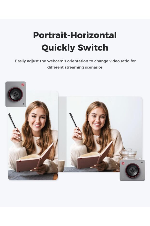 Meet 2-4K Webcam for PC, AI Frame and Auto Focus, Beauty Mode, 60 FPS, Webcam with Microphone - 2