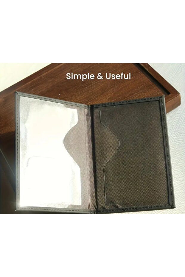 محفظة لحمل جواز السفر باللون الرمادي - 3