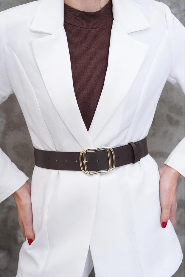 Gold Buckle Women's Belt Dress Belt Coat Belt Shirt Belt Body Belt