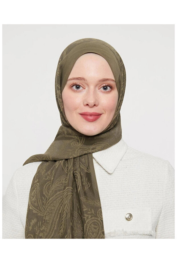 Haki Hint Desen Grazia Şal - 1