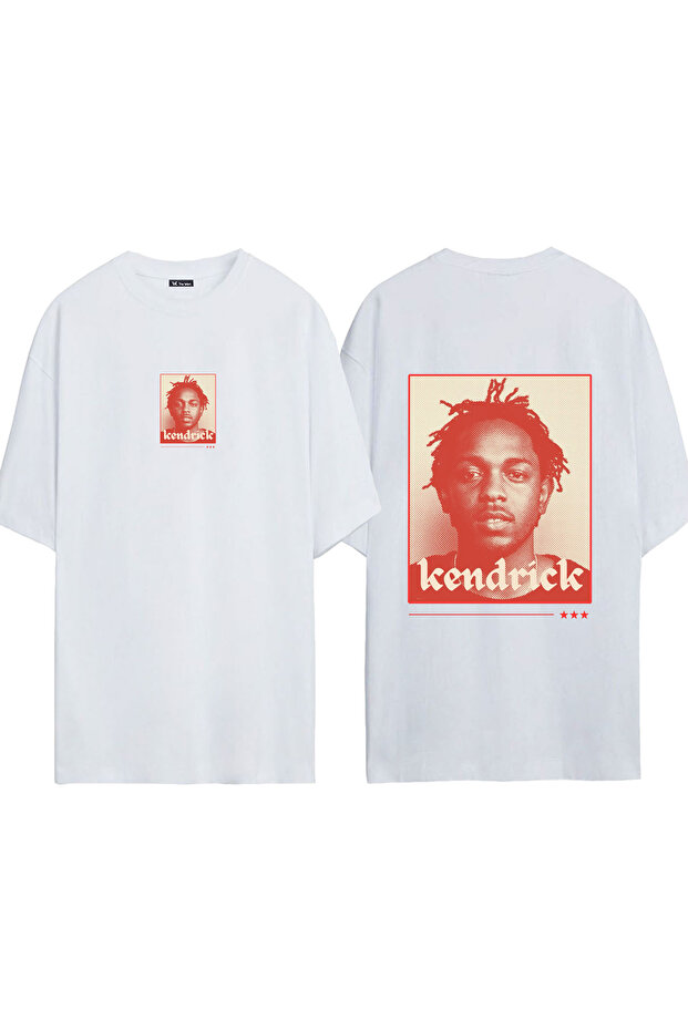 Kendrick 1 Design Printed White Oversized t Shirt