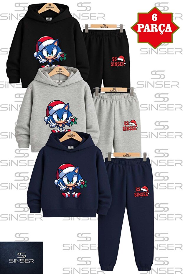 Children's 3-Piece Set'Soncc New Year' Hooded Sweatshirt and Tracksuit Set