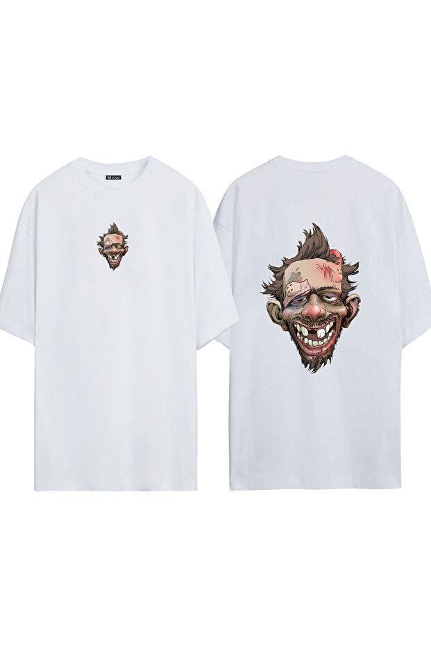 Just Man 1 Design Printed White Oversized t Shirt