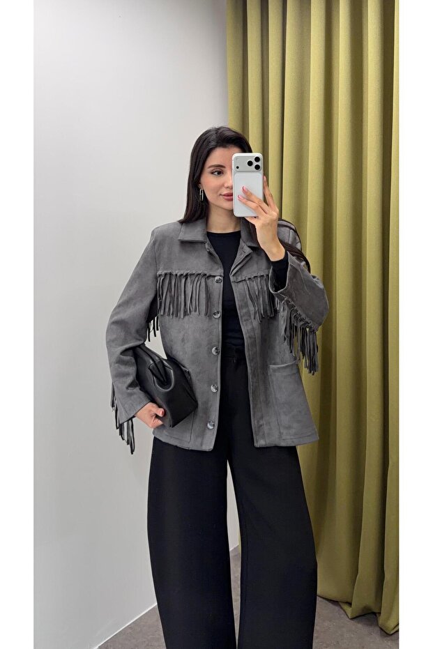 Tasseled Suede Jacket