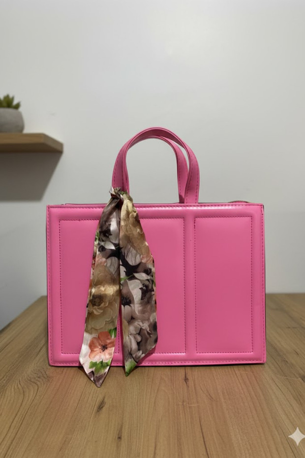 Women's Bag Stylish Hand and Shoulder Bag with Scarf Accessory