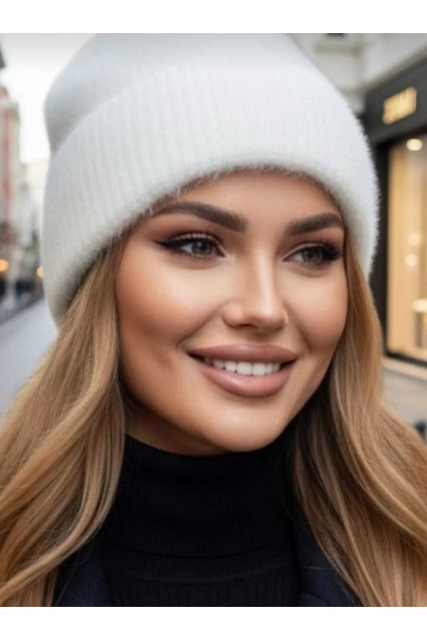 Furry wool hat