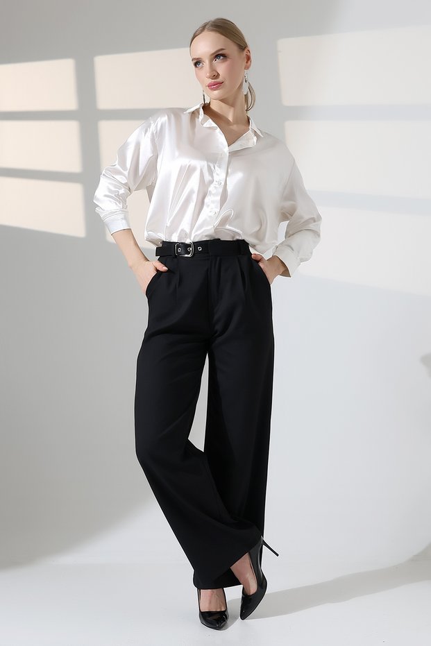 Buy Wide Leg Pants with Belt Accessories Palazzo Pants
