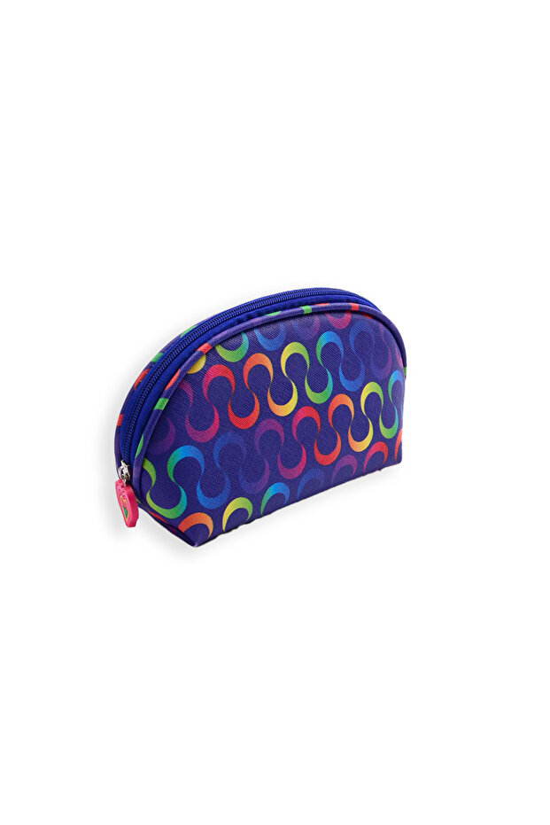 حقيبة مكياج بنفسجية منقوشة على شكل ثعبان - 1