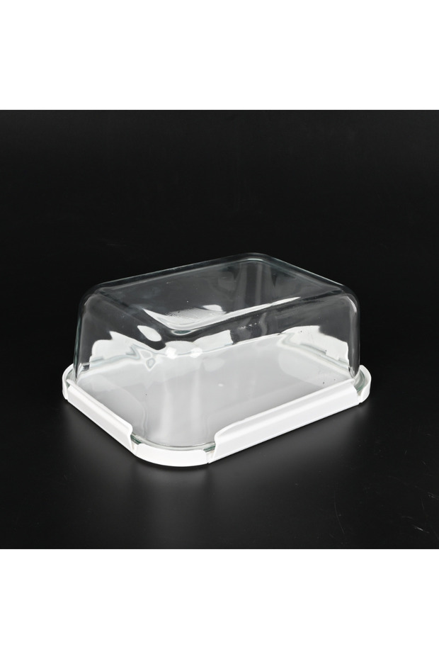صينية فرن زجاجية مستطيلة الشكل مع غطاء بلاستيكي - 5