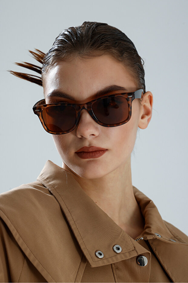 Transparent Leopard Pattern Uv Protection Sunglasses
