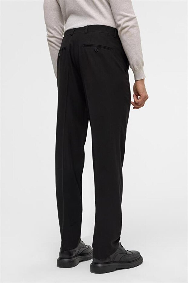 Siyah Regular Düz Pantolon - 7