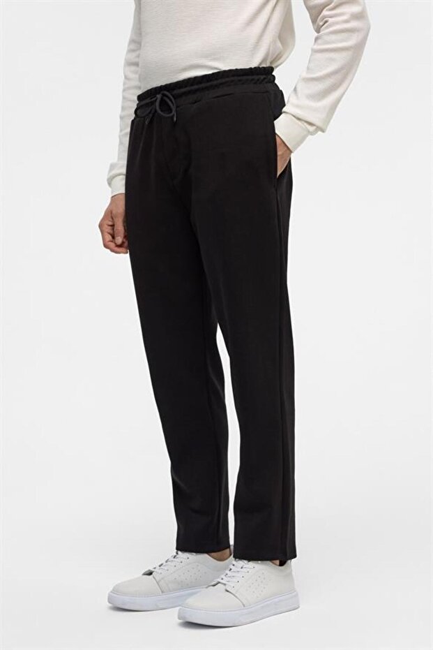Siyah Regular Düz Jogger Pantolon - 7