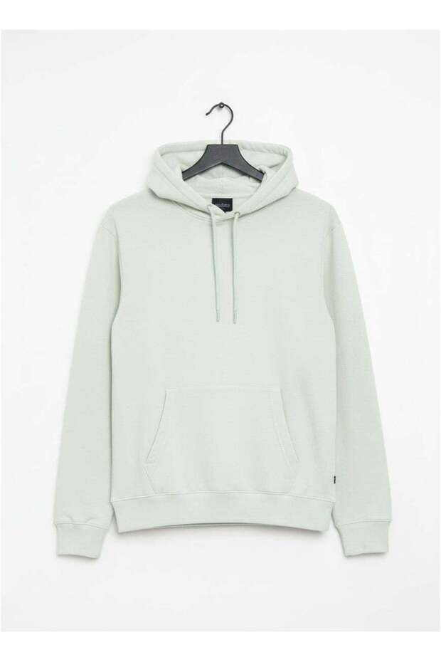 Men’s Mint Green Hoodie – Regular Fit, Heavy Brushed Fabric with Kangaroo Pocket