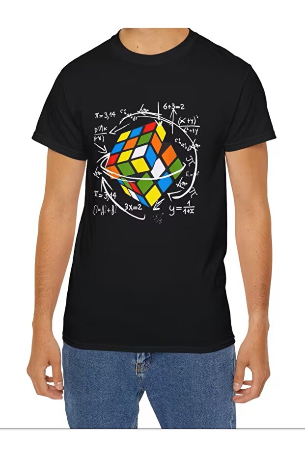 Cube Design with Mathematical Notation - Stem Themed Casual T-Shirt